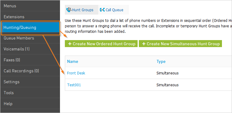 Hunt Group Configuration
